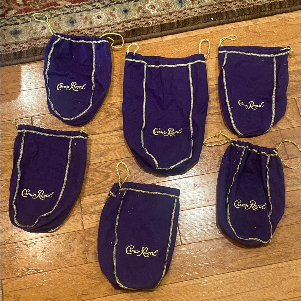 Six Crown Royal bags